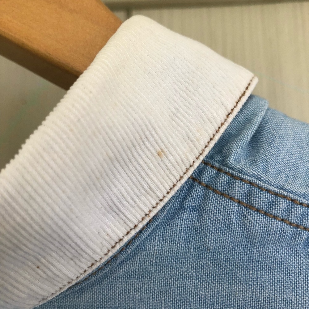 Vintage 80'-90's Calvin Klein Sport Oversized Light Denim Shirt w/Accent Trim - Picture 11 of 13